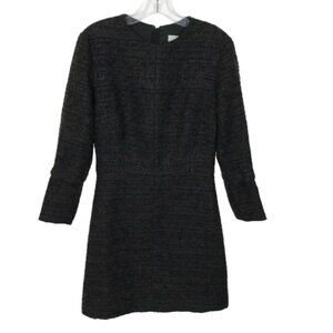 Isoude Womens Size 10 Black Brown Wool Metallic Tweed Mini Dress Made in USA